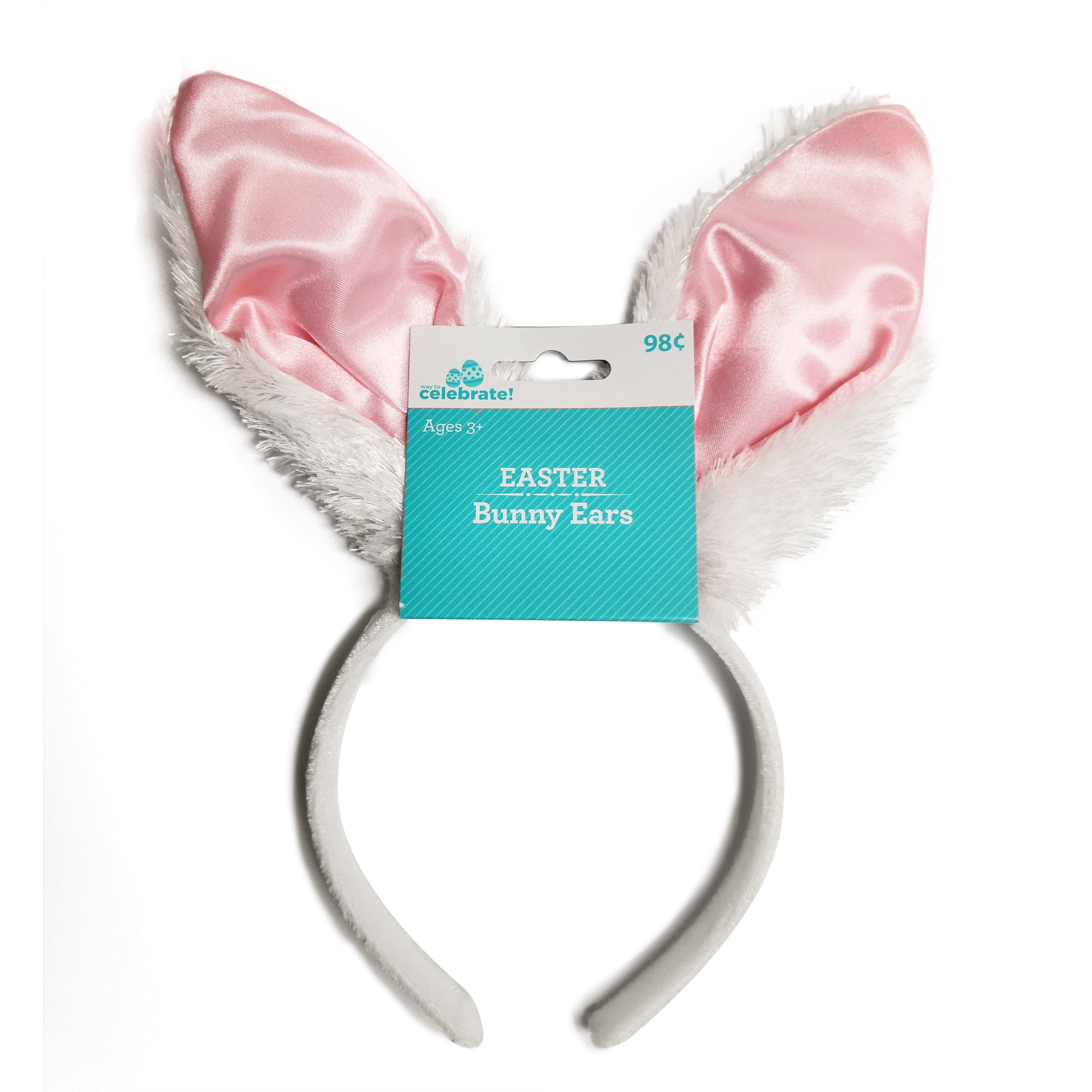 Way to Celebrate Easter Female Costume Accessory Bunny Ear Headband White Color