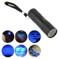 thumbnail image 1 of Handheld Ultraviolet Flashlight, 9 Led Purple Light Small UV Flashlight 395nm Battery Powered  for Dry Stains, 1 of 7