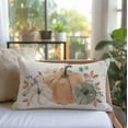 thumbnail image 5 of Boho Pastel Orange Green White Pumpkin Fall Throw Pillow Cover 12x20 Inch Floral Autumn Farmhouse Thanksgiving Decorations Lumbar Decorative Throw Pillows Cases for Home Living Room Decor, 5 of 6