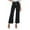 *Black, variant on VBVC No Boundarie Women's Stretch High Waisted Cropped Denim Pants,Button Straight Leg Jeans For Women,Ladies Solid Color Slimming Long Pants With Pocket,Black,Size L
