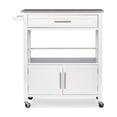 thumbnail image 3 of Pemberly Row Transitional Wood Kitchen Cart with Granite Top in White, 3 of 14