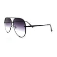 thumbnail image 6 of Womens Luxury Officer Tear Drop Shape Metal Rim Racer Sunglasses [Black - Purple Clear], 6 of 7