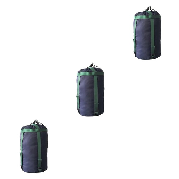 Greeniant Bolsa de compresión Hebilla ajustable Saco de cosas Gel de sílice recubierto de nylon Textura interna para acampar al aire libre Azul Azul oscuro 3piezas Greeniant CBP235280