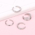 thumbnail image 3 of shiyou-4pcs Adjustable Toe Rings for Women, Open Toe Rings Set Simple CZ Triple Twist Crystal Band Elegant Summer Beach Foot Jewelry, 3 of 4