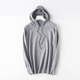 thumbnail image 5 of XIAONU Womens Hoodies Baggy -Lined Knitted Hoodie Sweatshirts Solid Color Long Sleeve Drawstring Pullover Hooded, 5 of 5