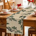 thumbnail image 5 of Teal Pine Tree Cotton Linen Table Runner for Dining Kitchen, Farmhouse Botanical Country Rustic Wedding Outdoor Party Tablerunners Decoration, Dresser Scarf Coffee Tablecloth Runners 13x108 Inches, 5 of 9