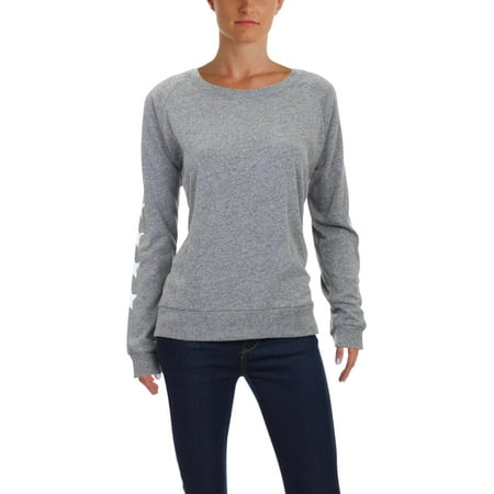 - Nation LTD Womens Ribbed Trim Graphic Sweatshirt, Crew