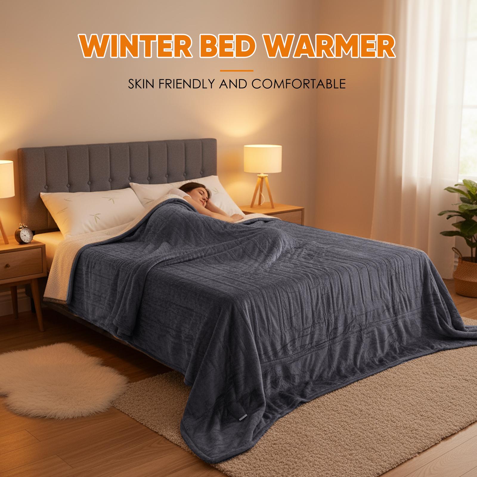 Beddle Electric Heated Blanket Throw (50"x60"), 10 Heat Levels & Auto-Off, Washable Flannel and Sherpa Reversible Blanket, ETL Certified