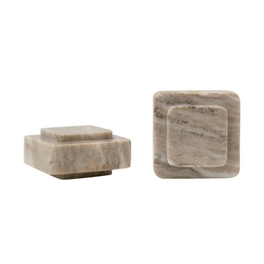 Bloomingville 2 in White Stone Decorative Bookends, 2 Count