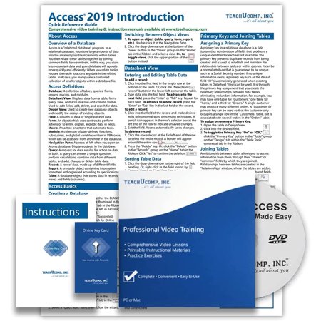 Learn Access 2019 & 365 Deluxe Training Tutorial- Video Lessons, PDF Instruction Manual, Quick Reference Software Guide for Windows by TeachUcomp, Inc.