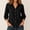 Black, variant on Cotton Linen Tops for Women Collared Button Down 3/4 Sleeve Comfy Breathable Shirt Casual Solid Summer Vacation Basic Travel Blouses