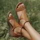 thumbnail image 5 of Jumpingount Manténgase cómodo todo el día con estas elegantes y elegantes sandalias de mujer Sandalias de verano para mujer Calzado Marrón 42, 5 of 6