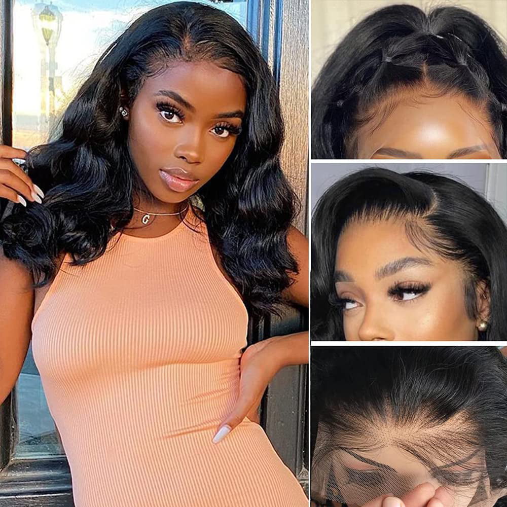 Body Wave Lace Front Wig 13x4 Closure Wigs Human Hair Pre Plucked with Baby  Hair 150 Density HD Lace Front Wigs Human Hair 14 Inch Frontal Human Hair  Wigs for Black Women (