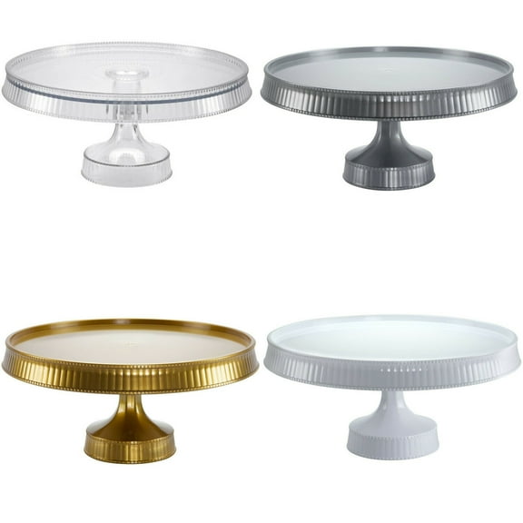 Premium Extra Heavyweight Clear Cake Plastic Stands [Bulk] - 4 Different Styles (One of Each)