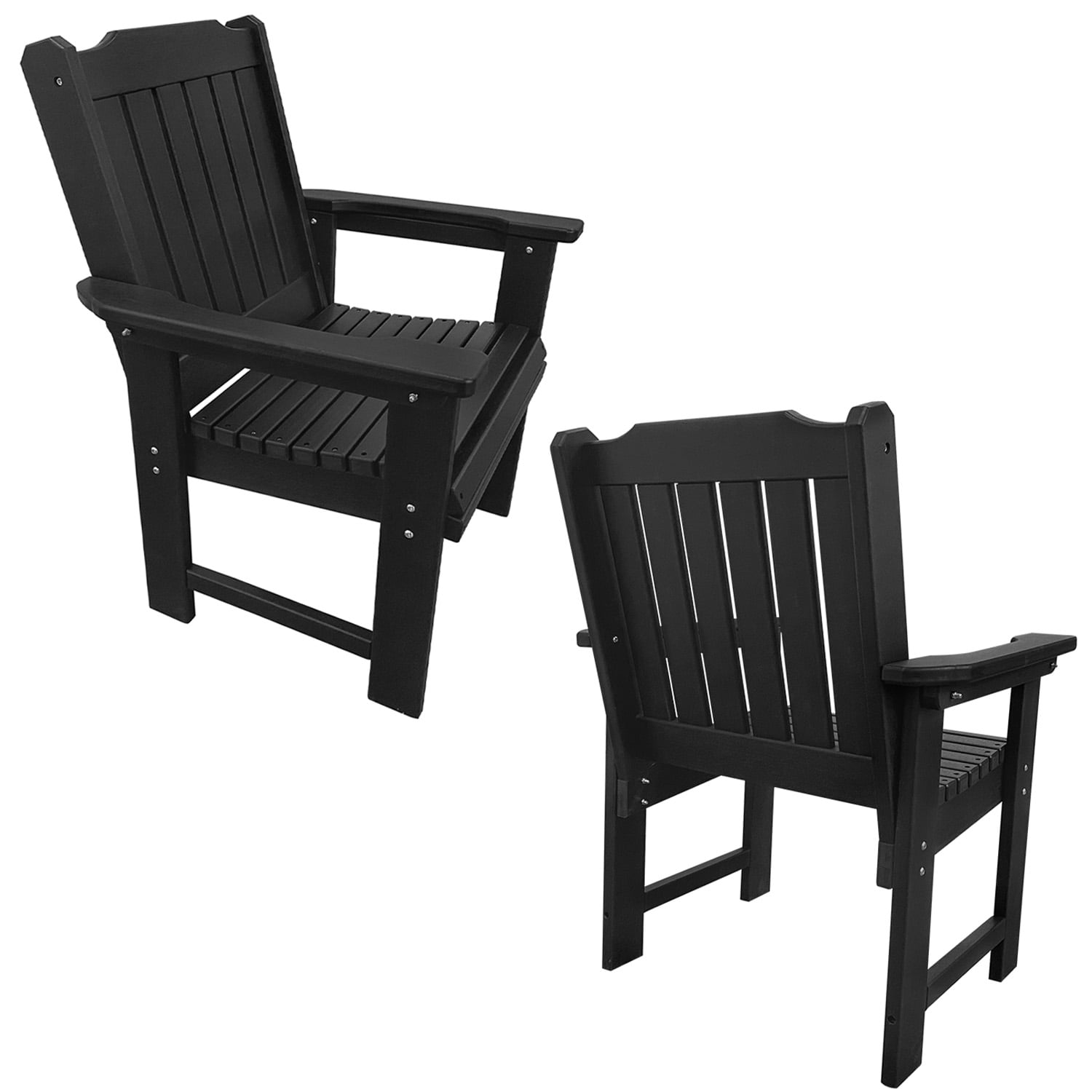 Innovaze HDPE Patio Dining Chair, Outdoor Chair with 18/8 Stainless Steel Hardware,, Heavy Duty 600 lbs, for Outdoor Patio Garden Yard (1 Piece, Matte Black)