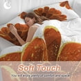 thumbnail image 4 of 3 Piece Burnt Orange Duvet Cover Set Twin Size, Microfiber Comforter/Quilt Cover with Corner Ties and 2 Pillowcases, Sparkle Gold Stained Floral Flower Art All Season Soft Bedding with Zipper Closure, 4 of 8
