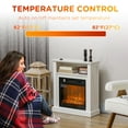 thumbnail image 5 of HOMCOM 27" Electric Fireplace with Mantel, Replaceable Fireplace Insert Heater with Realistic Log and Flame Effect, Remote, White, 5 of 9