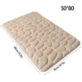 thumbnail image 4 of Yingyy Embossed Bath Mat Quick-Drying Solid Color Shower Absorbent Bathroom Rug Large Kitchen Washroom Door Bathmat Kids Safety Khaki 50x80cm, 4 of 5