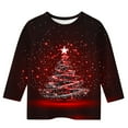 thumbnail image 3 of BFHHYA Kids' Boys Girls Christmas T-Shirt - Christmas Tree Printed 3/4-Sleeve Crew Neck Top for Daily Holiday Wear (3-12Y), 3 of 5