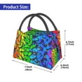 thumbnail image 3 of Lsque Multicolored Butterflies Pattern Portable Insulation Lunch Bag, Insulated Food Delivery Bag, Meal Grocery Tote Insulation Bag Large Capacity Reusable Warming Bag, 3 of 8