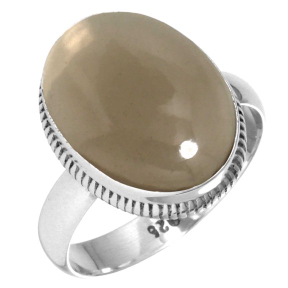 925 Silver Ring For Women - Men Brown Smoky Topaz Stone Silver Ring Size 10.5 June Birthstone Fashion Silver Ring Size 10.5 Gift For Ladies On Engagement 925 Silver Jewelry With Gemstone
