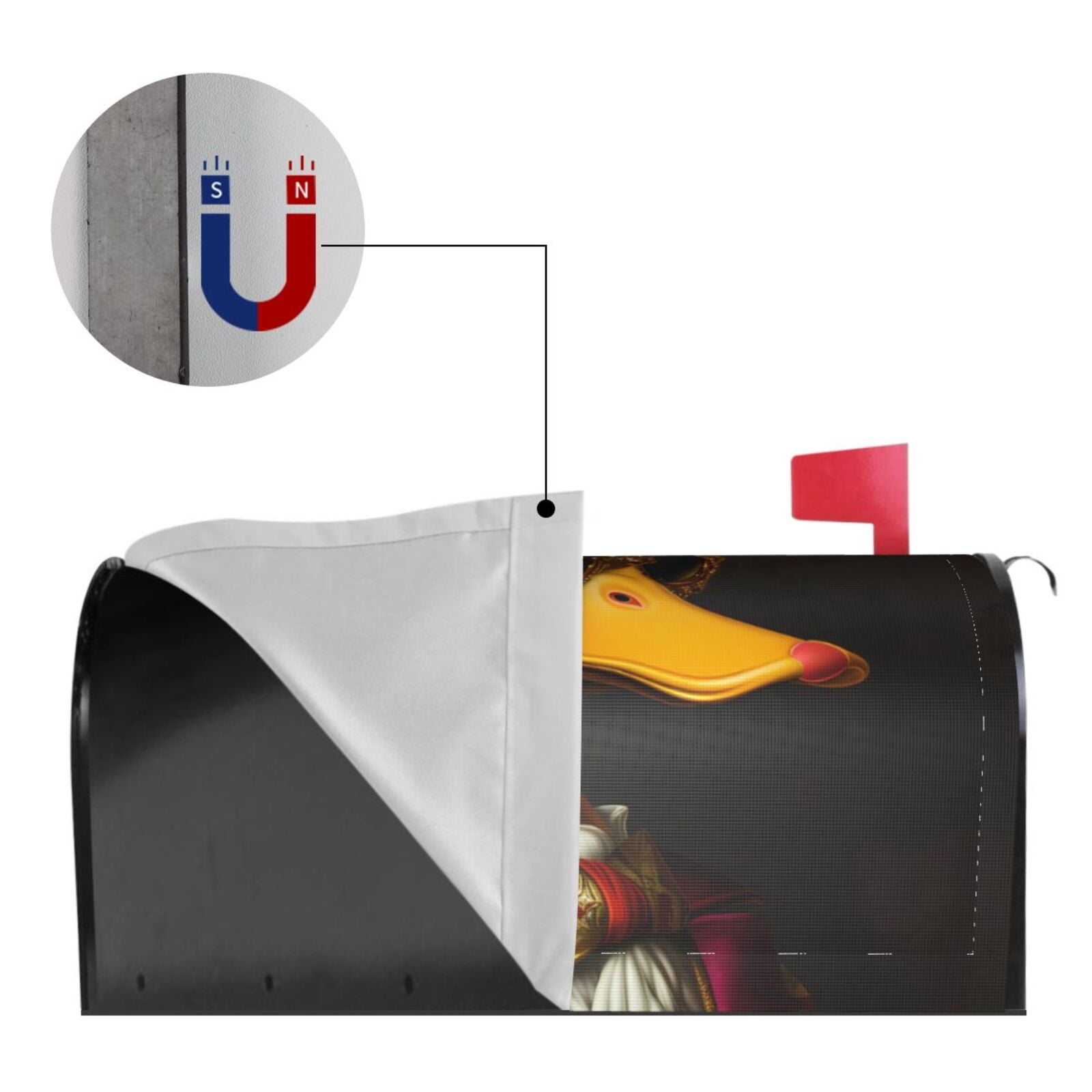 Logiee Noble Style Duck Print Post Letter Box Wrap Decor, Mailbox Cover Suitable for Standard Mailbox and Large Size Mailbox,Outdoor Yard Decoration-21x18 in