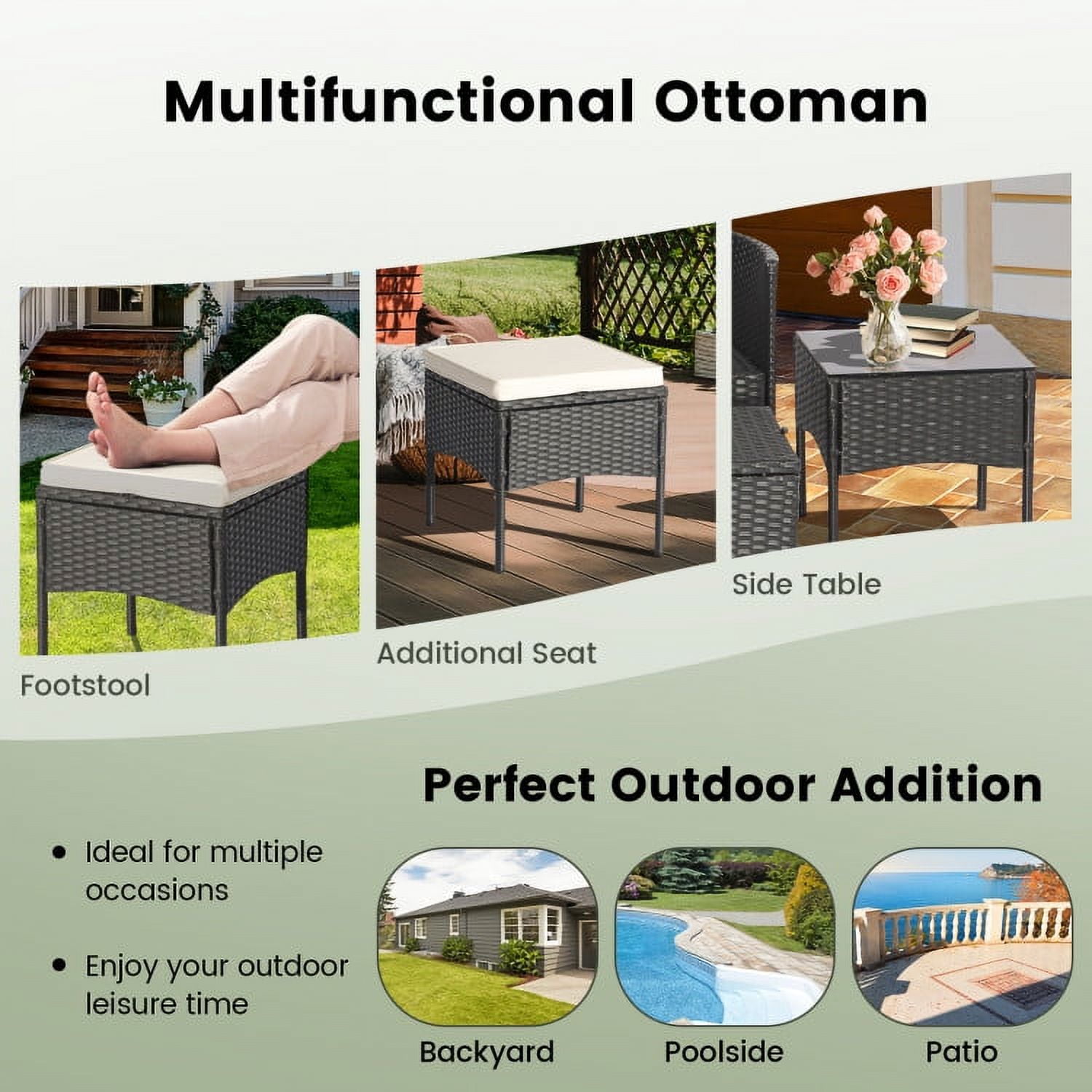 Aimee Lii 7 Pieces Outdoor Wicker Sofa Set with Coffee Table, Backyard Furniture, Rustproof Aimee Lii 7 Pieces Outdoor Wicker Sofa Set with Coffee Table, Backyard Furniture, Rustproof