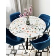 thumbnail image 5 of nqOlkjepod Colorful Botanical Round Tablecloth, Fitted Table Cover with Elastic for 36"-44" Round Tables, Rainbow Color Leaves Spring Summer Table Cloth Outdoor Dinning Party Waterproof Tablecloths, 5 of 6
