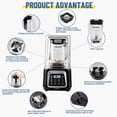 thumbnail image 2 of CRANDDI Commercial Smoothie Blender, 2200W High-Power Smart Blender with 4 Pre-Programmed Cycles, Professional Blenders with Removable Shield, 52oz J, 2 of 7