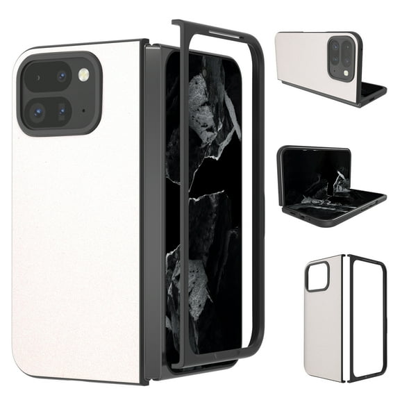 for Google Pixel 9 Pro Fold / Fold 2 Case, Luxury Glitter Hard PC Anti-Scratch Drop Protective Shockproof Lightweight Ultra Slim Anti-Fingerprint Cover for Google Pixel 9 Pro Fold / Fold 2, White