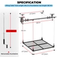 thumbnail image 3 of YOHKOH 4x4 Ft Overhead Garage Storage Lift, Heavy Duty Manual Ceiling Rack with Hand Crank & Pulley System, 400 Lbs Capacity Adjustable Storage Shelf for Garage Organization, 3 of 8