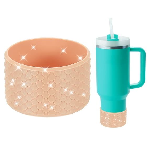 Uxcell Silicone Water Bottle Boot for 12-40oz Tumbler, Anti-Slip Water Bottom Protective Sleeve, Pink