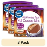 (3 pack) Great Value Milk Chocolate Hot Cocoa Drink Mix, 27 oz Canister