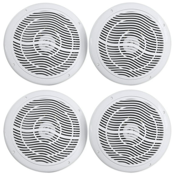 (4) Rockville RMC80W 8" 1600 Watt Waterproof Marine Boat Speakers 2-Way White