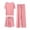 A-Pink1168, variant on XIAONU Women's 3-Piece Solid Pajama Set Loose Short Sleeve Crew Neck Sleep Set Soft Versatile Sleep Pajamas