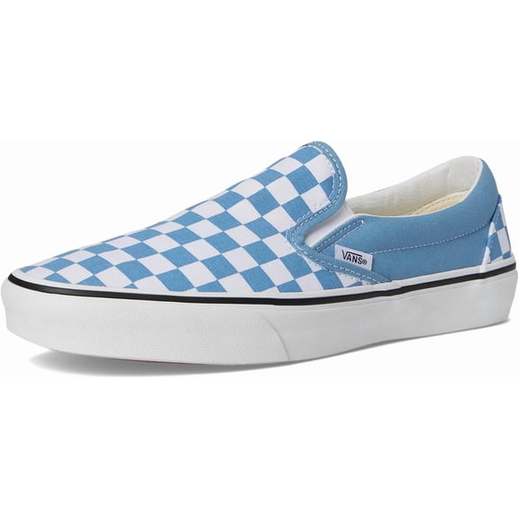 VANS U CLASSIC SLIP-ON UNISEX SNEAKERS - BLUE - Theory Checkerboard Heritage Blue / Men 5.5 / Women 7 / Medium