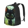 thumbnail image 1 of Balery Cute Big-Eyed Black Cat Mochila para hombre y mujer - Tela Oxford 600D resistente - Gran capacidad, resistente al agua, ideal para la escuela, viajes y senderismo, 1 of 6