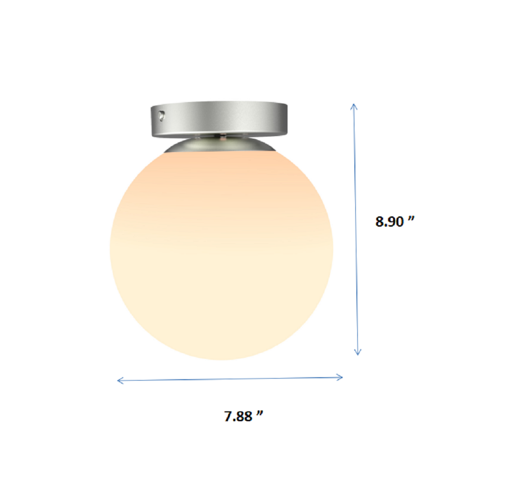 Better Homes & Gardens 8" Classic Nickle Ceiling Light, E26 Socketed Base, LED Light Bulb Included