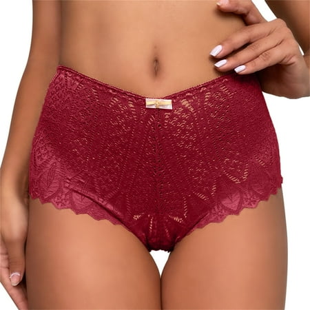 Landzoo Women Floral Lace Underwear High Waisted Seamless Thongs For Women Breathable Sexy Bikini Panty Brief Panties Breathable Stylish Flexible Women Underwear