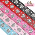 thumbnail image 4 of Cute Pu Leather Dog Collar - Rhinestone Flower Pattern Studded - 1 Inch Width Fit Small And Medium Dogs Red S:11-13, 4 of 4
