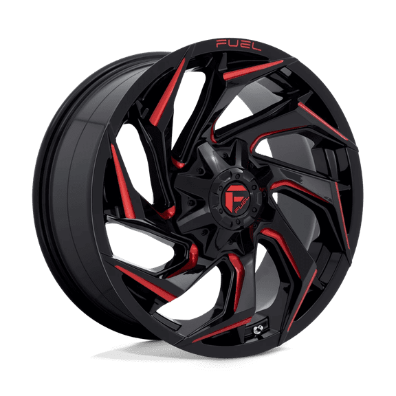 Fuel 1Pc D755 Reaction 20X9 8X180 20Et 110.2Cb Gloss Black Milled With Red Tint Wheel