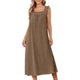 thumbnail image 5 of Bovxnpu Womens Nightgowns Sleepshirts Nightshirts Pajama Dress Sleep Dress Casual Lace Squared Neck Sleeveless Sleepwear, 5 of 9