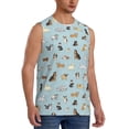 thumbnail image 2 of Balery Cartoon Doodle Puppy Camisetas sin mangas para hombre, absorbe la humedad y protege contra el mal olor.-XX-Large, 2 of 7