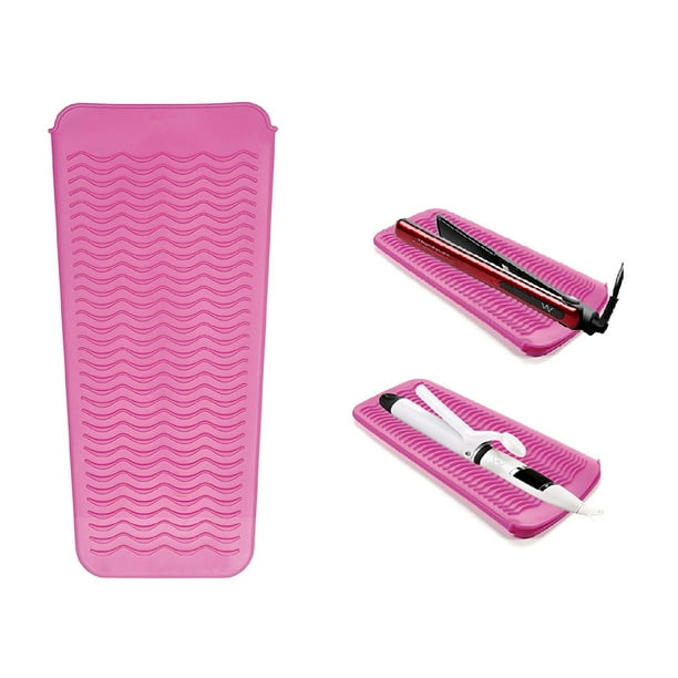 Heldig Heat Resistant Silicone Mat Pouch for Curling Iron Hair Straightener Flat Iron and Hair