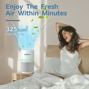 AIRFIRE Air Purifiers for Home 975sq.ft HEPA Air Purifiers with APP for Bedroom, Pollen, Wildfire/Smoke, Pet Dander&Odor, Dust,AP203, White,2026 New