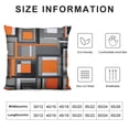 thumbnail image 5 of ARISTURING Modern Cool Geometric Pillow Cover Reversible Print Regular Geometry Simple Design Square Throw Pillow Cover for Bed or Sofa Decor Orange and Grey Plaid Decorative Cushion Cover, 5 of 5