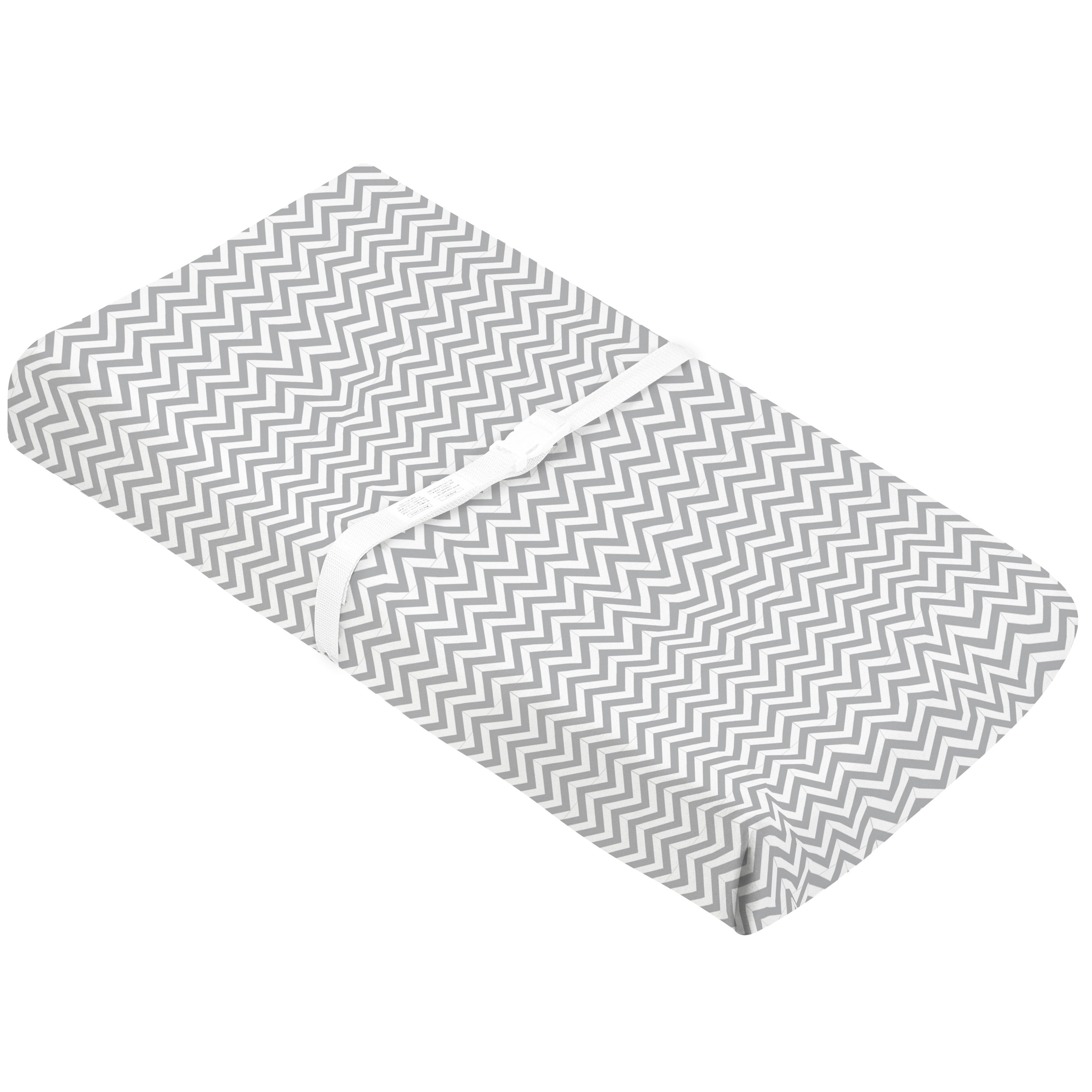 Kushies Change Pad Fitted Sheet with Slits for Safety Straps Flannel, Chevron Grey