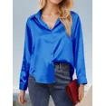 thumbnail image 2 of Blusa Moda Casual Holgada Elegante Manga Larga Para Mujer,Azul,L, 2 of 4