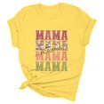 thumbnail image 5 of TSADFHJI Hauts pour Femmes Élégants Chemises Décontractées Imprimées Col Rond Manches Courtes Tee Tops Tunique Blouse TTG Jaune, 5 of 5