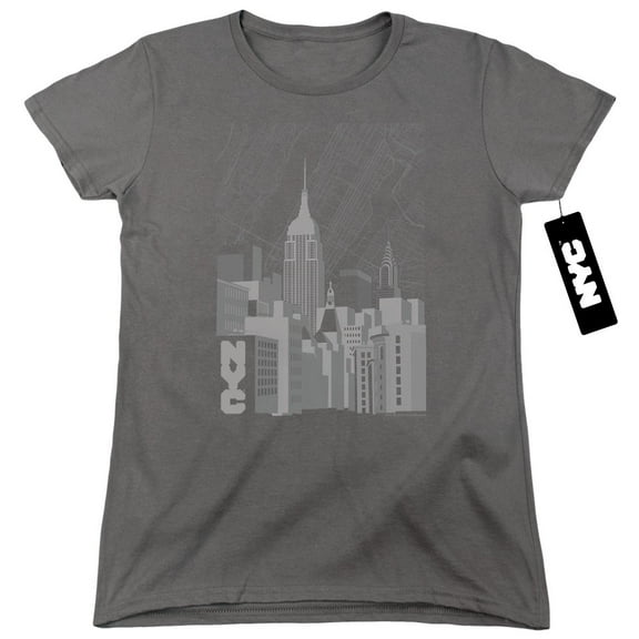 New York City Manhattan Monochrome Women's T-Shirt Charcoal